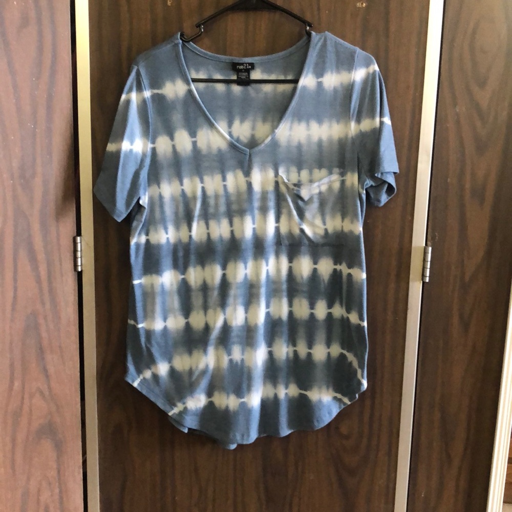 blue and white tie dye